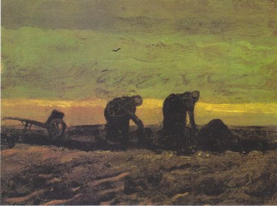 Two Peasant Women Cutting Peat by Vincent van Gogh